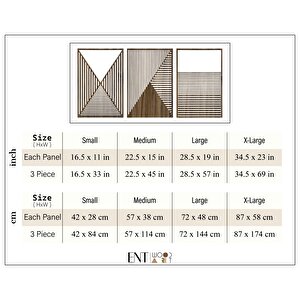 Ent Wood Art Ahşap Duvar Tablosu, 3 Parça Ahşap Modern Duvar Dekoru, Soyut Tünel Desen Duvar Paneli, Akçaağaç