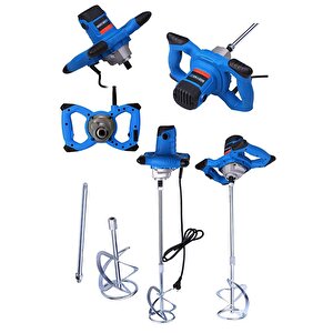 Alman 3000 W 6 Kademe Devir Ayarlı Elektirikli Alçı Boya Ve Harç Karıştırıcı Mikser Mavi