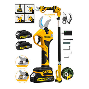52-s Brushless Motor Teleskop Akülü Bağ Dal Ağaç Kesme Biçme Budama Şarjlı Makası Makas