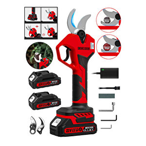 K-40 Mm Dijital Kömürsüz Akülü Bağ Dal Ağaç Kesme Biçme Budama Şarjlı Makası Makas Makinesi