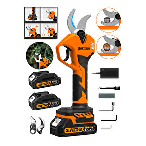 T-40 Mm Dijital Kömürsüz Akülü Bağ Dal Ağaç Kesme Biçme Budama Şarjlı Makası Makas Makinesi