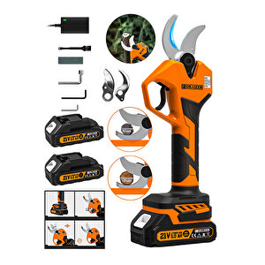 T-40 Mm Dijital Kömürsüz Akülü Bağ Dal Ağaç Kesme Biçme Budama Şarjlı Makası Makas Makinesi