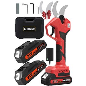 K-52 Mm Dijital Kömürsüz Akülü Bağ Dal Ağaç Kesme Biçme Budama Şarjlı Makası Makas Makinesi