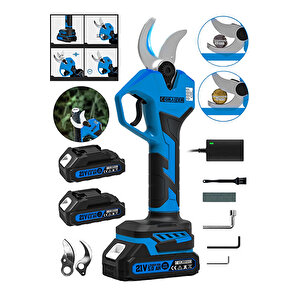 M-40 Mm Dijital Kömürsüz Akülü Bağ Dal Ağaç Kesme Biçme Budama Şarjlı Makası Makas Makinesi