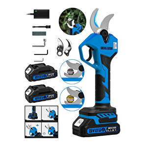 M-40 Mm Dijital Kömürsüz Akülü Bağ Dal Ağaç Kesme Biçme Budama Şarjlı Makası Makas Makinesi