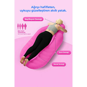 Robo Şişme Hamile Yatağı Elektrikli Şişirme Pompası Hediyeli Pembe
