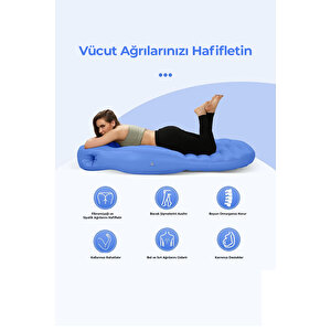 Robo Şişme Hamile Yatağı Elektrikli Şişirme Pompası Hediyeli Mavi