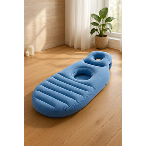 Robo Şişme Hamile Yatağı Elektrikli Şişirme Pompası Hediyeli Mavi