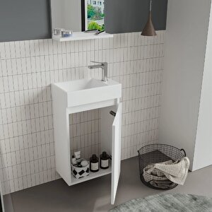 Conza 45 Cm Banyo Dolabı Takımı Beyaz