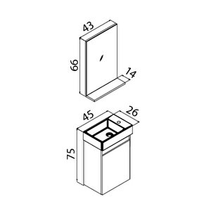 Orka Conza 45 Cm Banyo Dolabı Takımı Antrasit