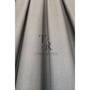 Keten Fon Perde, Antrasit, Pano Fon, Sık Pile, Kuşaklı, Düz Renk, Tek Kanat 110x235 cm