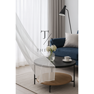 Düz Tül Perde, Sık Pile, Düz, Sade, Tül Perde, Kornişli, Modern, Kırışmaz, Ütü İstemez 320x230 cm