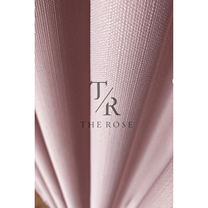 Keten Fon Perde, Pudra, Pano Fon, Sık Pile, Kuşaklı, Düz Renk, Tek Kanat