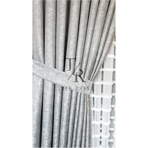 Lyra Fon Perde Gri, Tek Kanat, Pileli, Yeni Sezon, Kırışmaz, Kuşak Hediyeli 70x280 cm