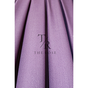 Keten Fon Perde, Mor, Pano Fon, Sık Pile, Kuşaklı, Düz Renk, Tek Kanat