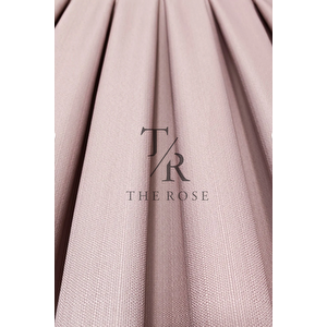 Keten Fon Perde, Pudra, Pano Fon, Sık Pile, Kuşaklı, Düz Renk, Tek Kanat 100x280 cm