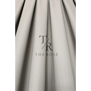 Keten Fon Perde, Açık Gri, Pano Fon, Sık Pile, Kuşaklı, Düz Renk, Tek Kanat