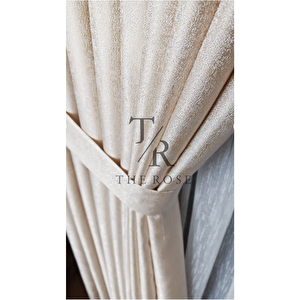 Lyra Fon Perde Bej, Tek Kanat, Pileli, Yeni Sezon, Kırışmaz, Kuşak Hediyeli 70x275 cm