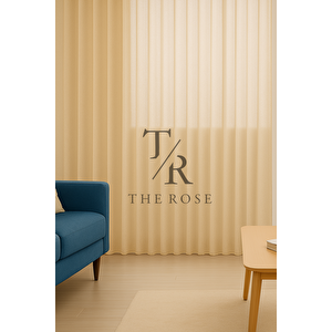 Krem Düz Tül Perde, Sık Pile, Düz, Sade, Tül Perde, Kornişli, Kırışmaz, Ütü İstemez 400x260 cm