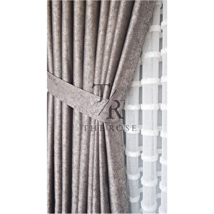 Lyra Fon Perde Kahve, Tek Kanat, Pileli, Yeni Sezon, Kırışmaz, Kuşak Hediyeli 70x270 cm