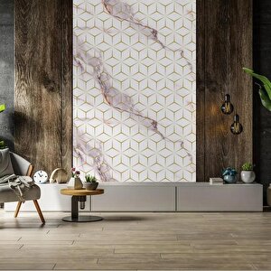 60cmx300cm Tek Parça Yapışkanlı Rulo Mermer Desenli Duvar Paneli Kağıdı Silinebilir Cf-1008-ri̇vo