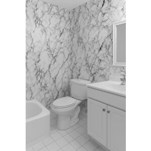 60cmx300cm Tek Parça Yapışkanlı Rulo Mermer Desenli Duvar Paneli Kağıdı Silinebilir Tx-015-maxi̇