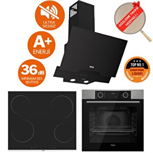 Fryart&flowar Orio Sessiz Davlumbaz Elektrikli Inox-siyah Ank. Set (d063-sa + Ms261 + Xe63mi)