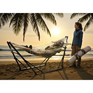 Sante Katlanabilir Kademe Ayarlı Metal Ayaklı Hamak Taşıma Çantası Hediyeli