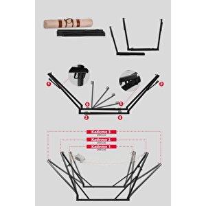Sante Katlanabilir Kademe Ayarlı Metal Ayaklı Hamak Taşıma Çantası Hediyeli