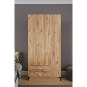Mavera 3  Kapaklı 2 Çekmeceli Gardrop, Atlantik Çam, 90 Cm Atlantik Çam