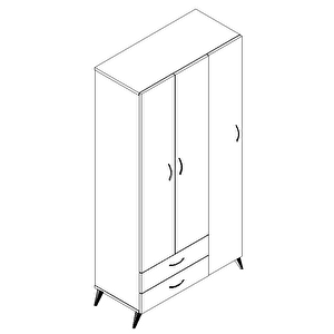 Mavera 3  Kapaklı 2 Çekmeceli Gardrop, Atlantik Çam, 90 Cm