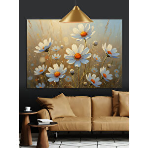 Papatya Tarlası Dekoratif Kanvas - Mdf Ahşap Tablo 70x100 cm