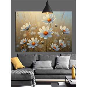 Papatya Tarlası Dekoratif Kanvas - Mdf Ahşap Tablo 70x100 cm
