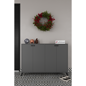 Artemis 4 Kapaklı 3 Raflı Ayakkabılık Antrasit Antrasit