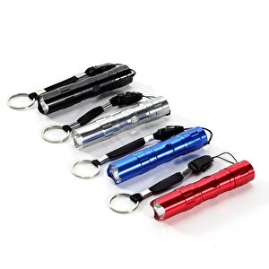 4 Adet Fener Seti - Alüminyum Kasa - 4 Farklı Renk - Cep Feneri - Tutma İpli