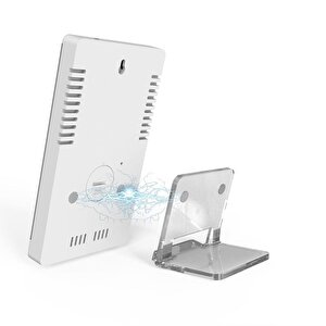 Valkyrie Aynalı Led Dereceli Nem Ölçer Alarmlı Masa Saati Beyaz