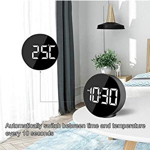 Valkyrie Çift Alarmlı Led Touch Snooze Şık Tasarım Masa Saati Siyah