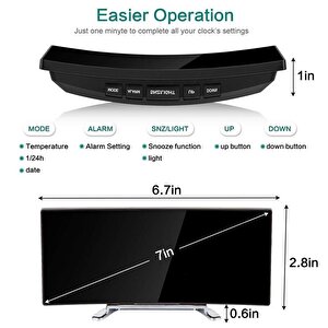 Valkyrie Alarmlı Led Dereceli Curved Dijital Masa Saati