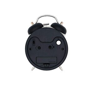 Valkyrie 16cm Büyük Boy Akar Saniyeli Alarm Çalar Saat - Nostaljik Masa Saati Siyah