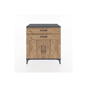 Hyperion Şifonyer 2 Çekmeceli 2 Kapaklı 88x44x96 Antrasit-çam