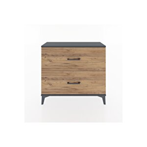 Arges Şifonyer 2 Çekmeceli 88x30x80 Antrasit-çam