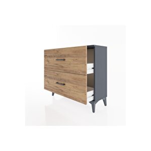 Arges Şifonyer 2 Çekmeceli 88x30x80 Antrasit-çam