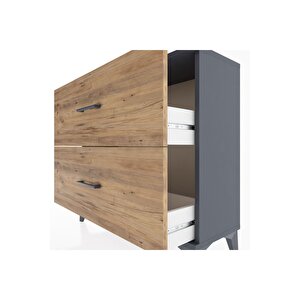 Arges Şifonyer 2 Çekmeceli 88x30x80 Antrasit-çam