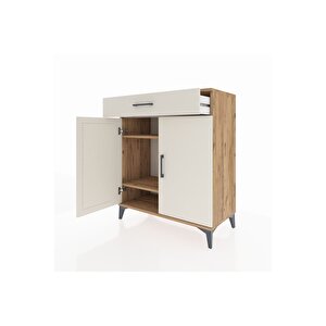 Hyperion Şifonyer 2 Raflı Tek Çekmeceli 2 Kapaklı 88x44x106 Çam-aytaşı