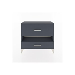 Arges Şifonyer Tek Raflı 2 Çekmeceli 88x30x80 Antrasit-antrasit