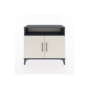 Arges Şifonyer 2 Raflı 2 Kapaklı 88x30x80 Antrasit-aytaşı