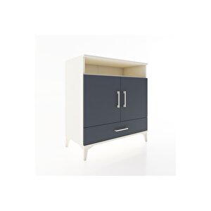 Hyperion Şifonyer 3 Raflı Tek Çekmeceli 2 Kapaklı 88x44x96 Aytaşı-antrasit