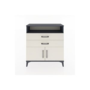 Arges Şifonyer 2 Raflı 2 Çekmeceli 2 Kapaklı 88x30x96 Antrasit-aytaşı