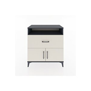 Hyperion Şifonyer 2 Raflı Tek Çekmeceli 2 Kapaklı 88x44x96 Antrasit-aytaşı