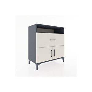 Hyperion Şifonyer 2 Raflı Tek Çekmeceli 2 Kapaklı 88x44x96 Antrasit-aytaşı